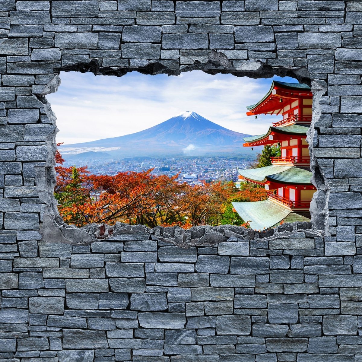 Beistelltisch 3D Optik -Mount Fuji-Chureito Pagoda M0622 entdecken - Bild 2 Beistelltisch 3D Optik -Mount Fuji-Chureito Pagoda M0622 entdecken - Bild 2