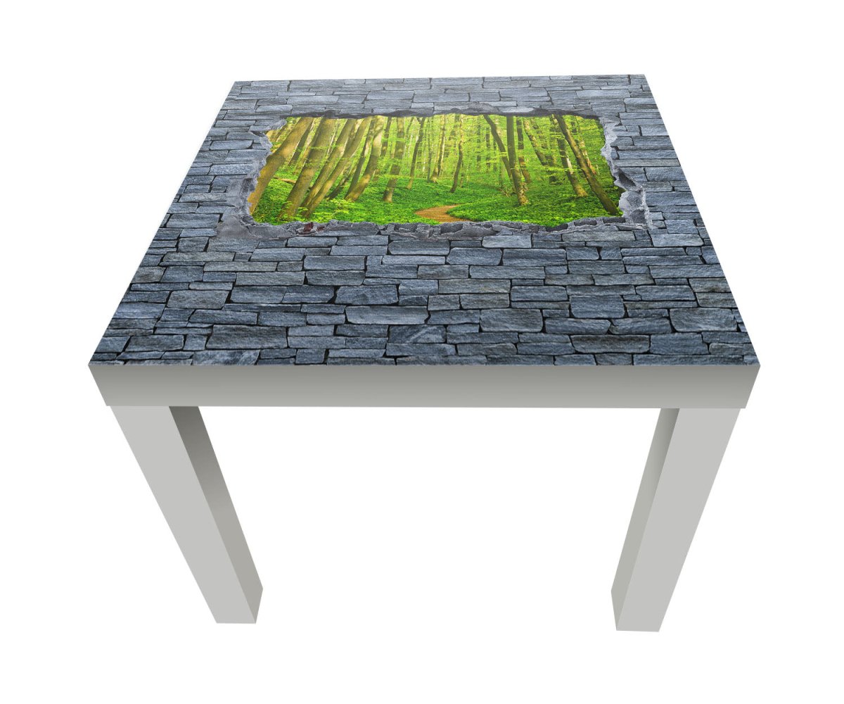 Beistelltisch 3D Weg im Wald - grobe Steinmauer M0628 entdecken - Bild 1 Beistelltisch 3D Weg im Wald - grobe Steinmauer M0628 entdecken - Bild 1