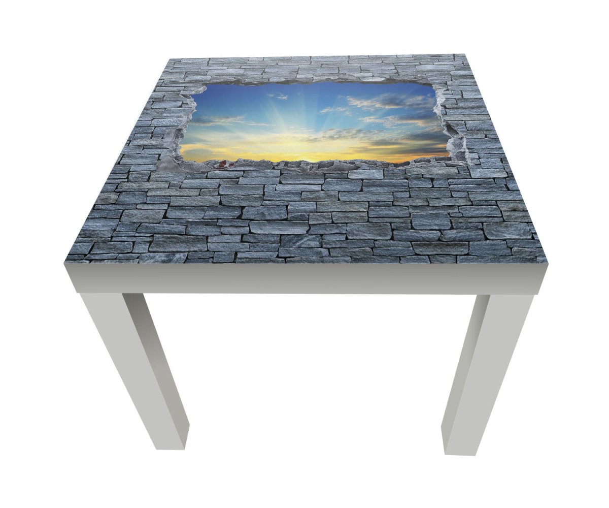 Beistelltisch 3D Sonnenaufgang - grobe Steinmauer M0630 entdecken - Bild 1