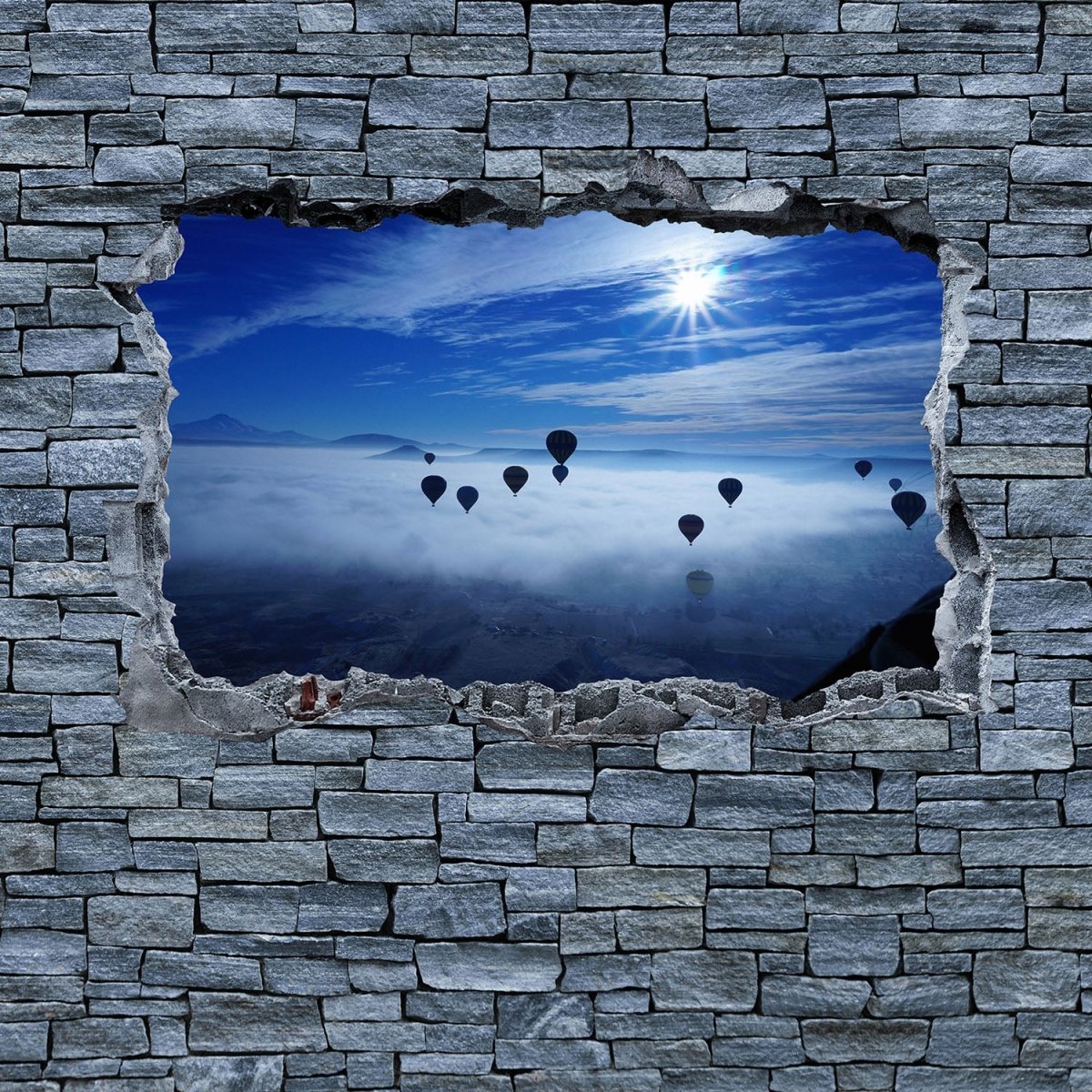 Beistelltisch 3D Luftballon Turkei - grobe Steinmauer M0635 entdecken - Bild 2 Beistelltisch 3D Luftballon Turkei - grobe Steinmauer M0635 entdecken - Bild 2