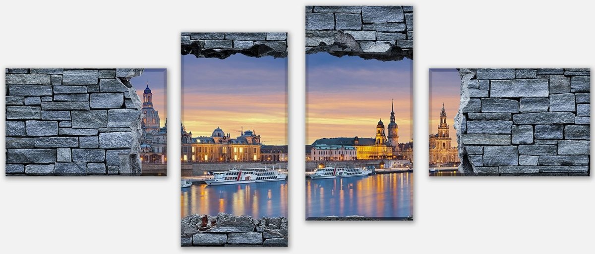 Leinwandbild Mehrteiler 3D Dresden - grobe Steinmauer M0637 Leinwandbild Mehrteiler 3D Dresden - grobe Steinmauer M0637