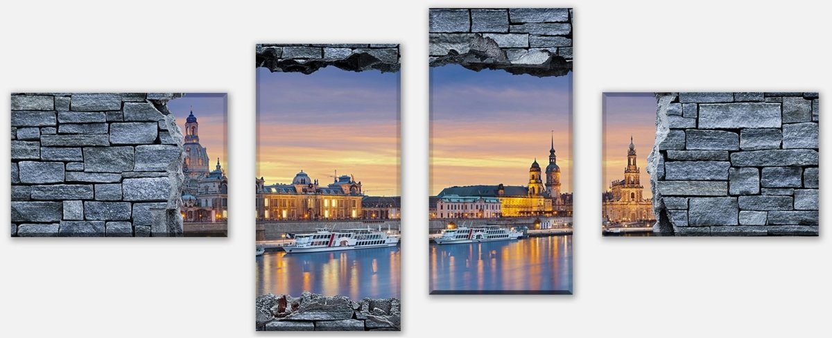 Leinwandbild Mehrteiler 3D Dresden - grobe Steinmauer M0637 Leinwandbild Mehrteiler 3D Dresden - grobe Steinmauer M0637