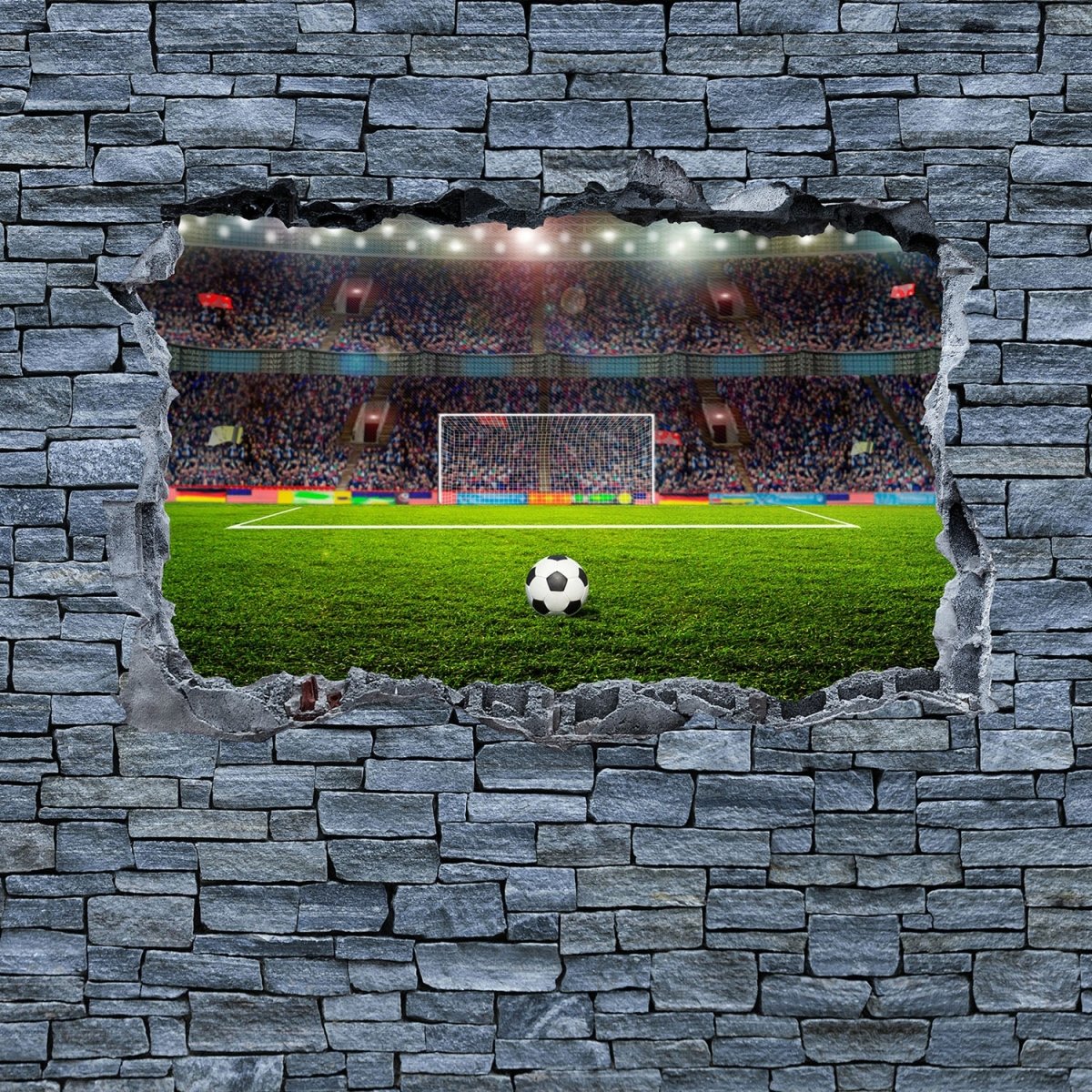 Beistelltisch 3D Fußballfeld - grobe Steinmauer M0640 entdecken - Bild 2