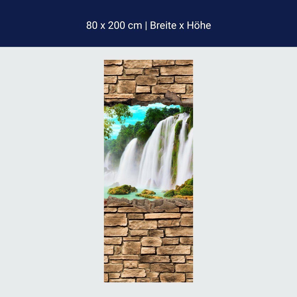 Duschwand 3D Wasserfall - Steinmauer M0645 Duschwand 3D Wasserfall - Steinmauer M0645