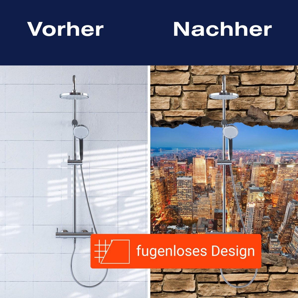 Duschwand 3D Manhattan bei Nacht - Steinmauer M0646 entdecken - Bild 9 Duschwand 3D Manhattan bei Nacht - Steinmauer M0646 entdecken - Bild 9