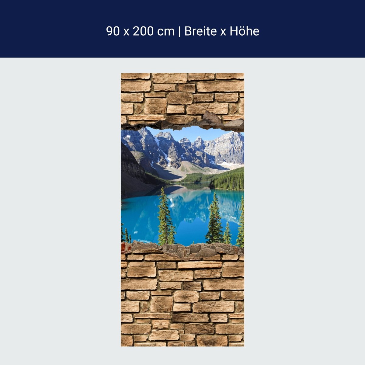 Duschwand 3D Moraine Lake Kanada - Steinmauer M0650