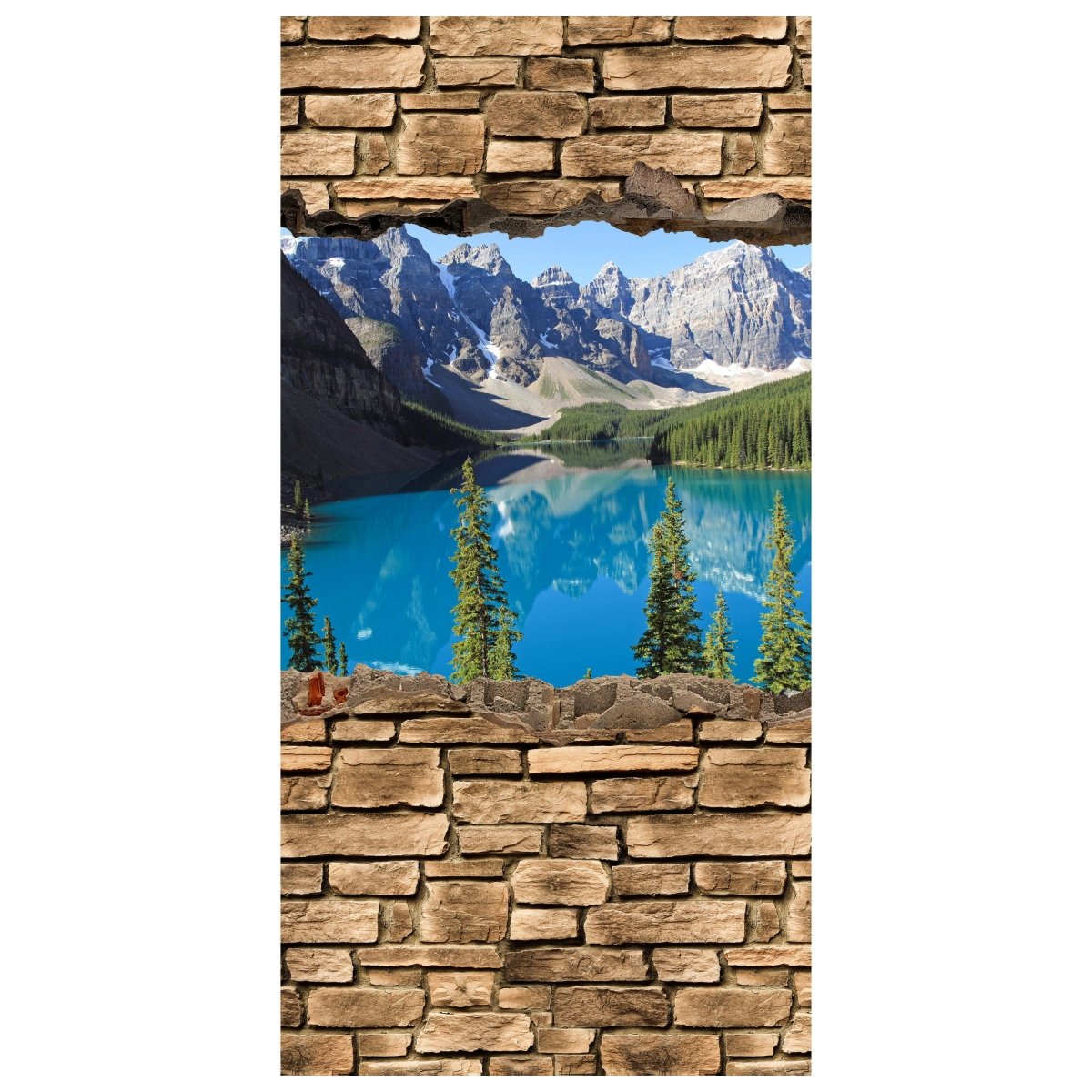 Türtapete 3D Moraine Lake Kanada - Steinmauer M0650 - Bild 2
