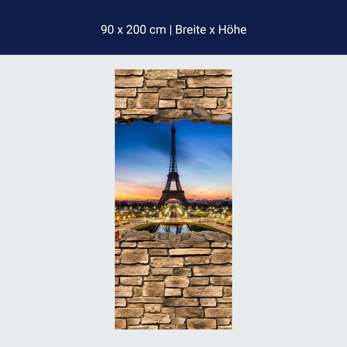 Duschwand 3D Eiffelturm bei Nacht Frankreich - Steinmauer M0652 Duschwand 3D Eiffelturm bei Nacht Frankreich - Steinmauer M0652