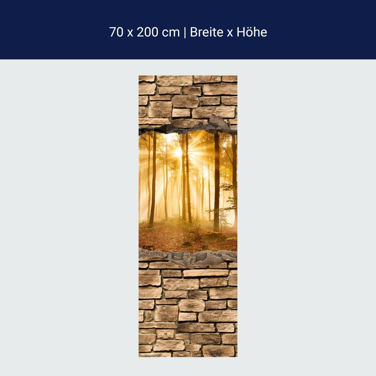 Duschwand 3D Wald am Morgen - Steinmauer M0661 Duschwand 3D Wald am Morgen - Steinmauer M0661