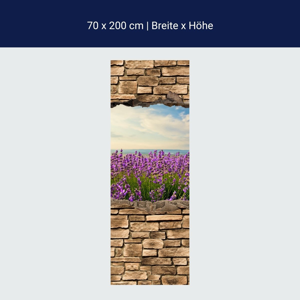 Duschwand 3D Lavendelfeld am Meer - Steinmauer M0663 Duschwand 3D Lavendelfeld am Meer - Steinmauer M0663