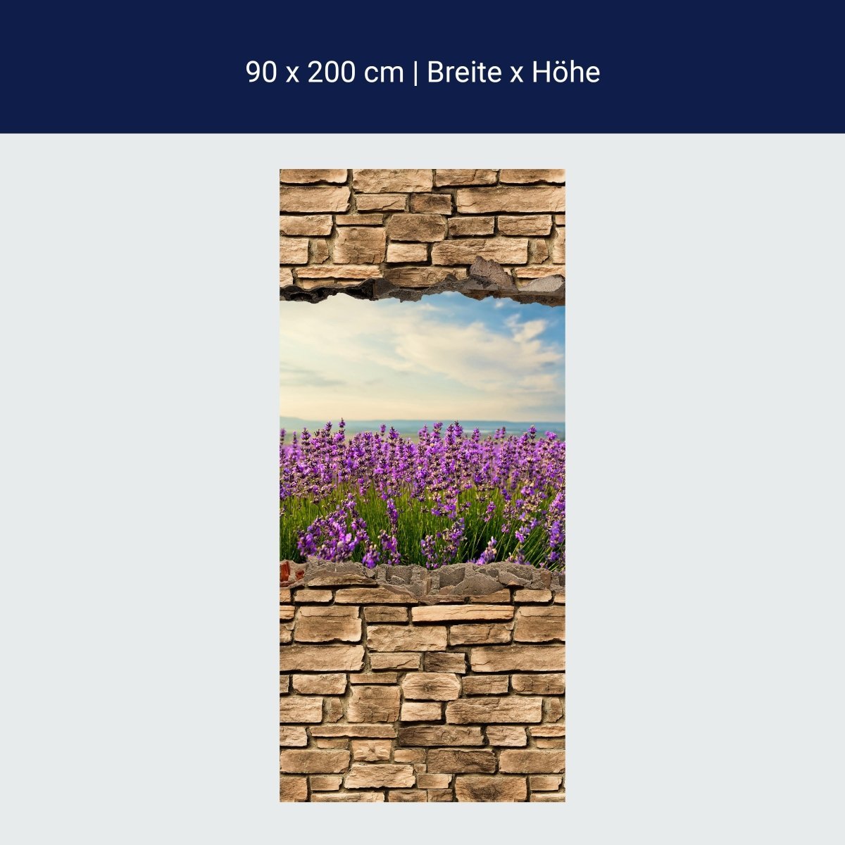 Duschwand 3D Lavendelfeld am Meer - Steinmauer M0663 Duschwand 3D Lavendelfeld am Meer - Steinmauer M0663