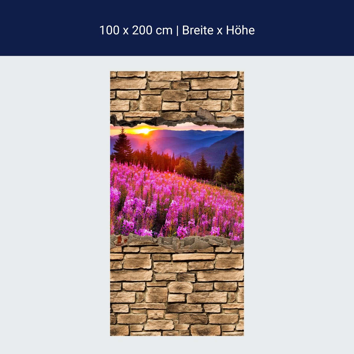 Duschwand 3D Herbst in den Bergen - Steinmauer M0666 Duschwand 3D Herbst in den Bergen - Steinmauer M0666