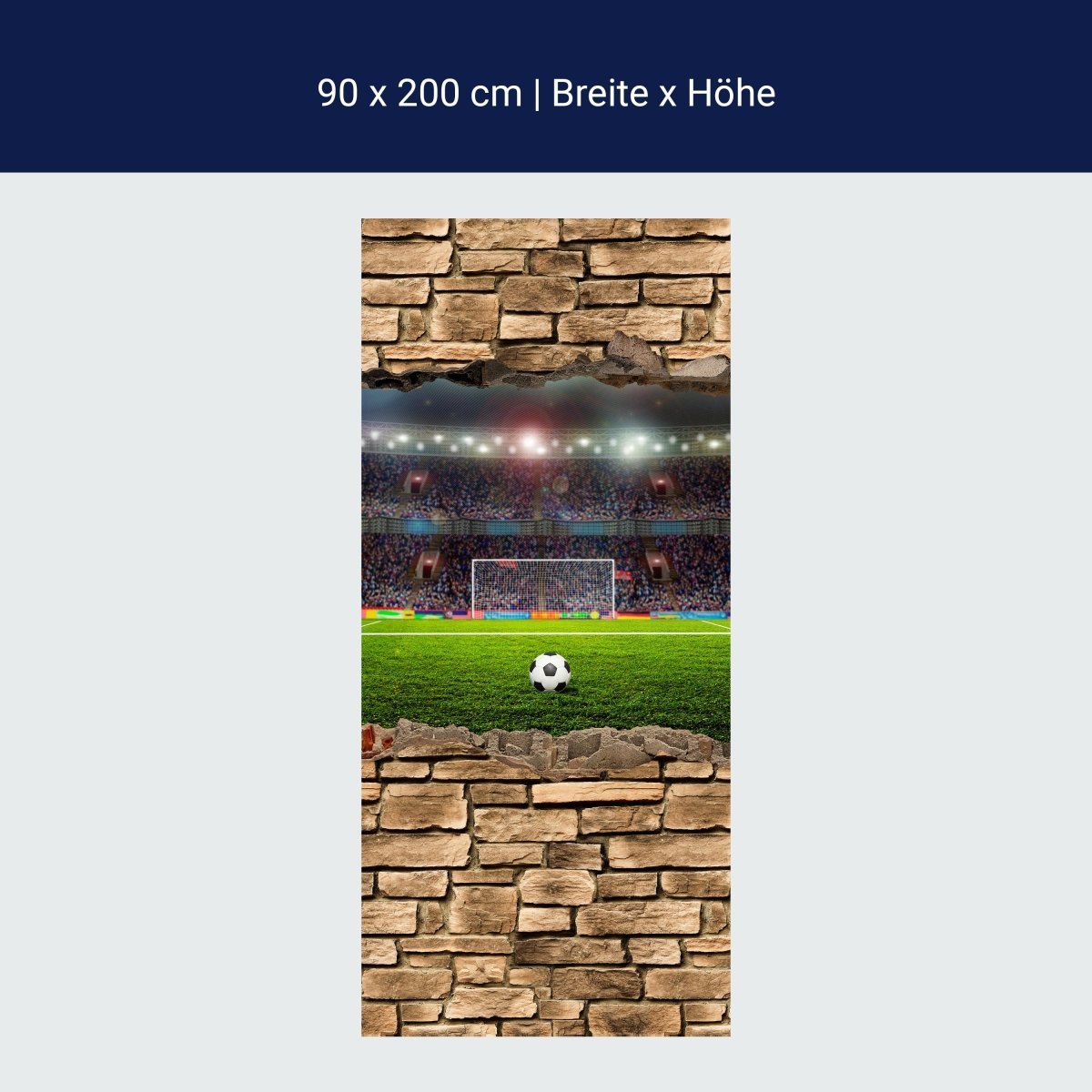 Duschwand 3D Fußballfeld - Steinmauer M0669 Duschwand 3D Fußballfeld - Steinmauer M0669