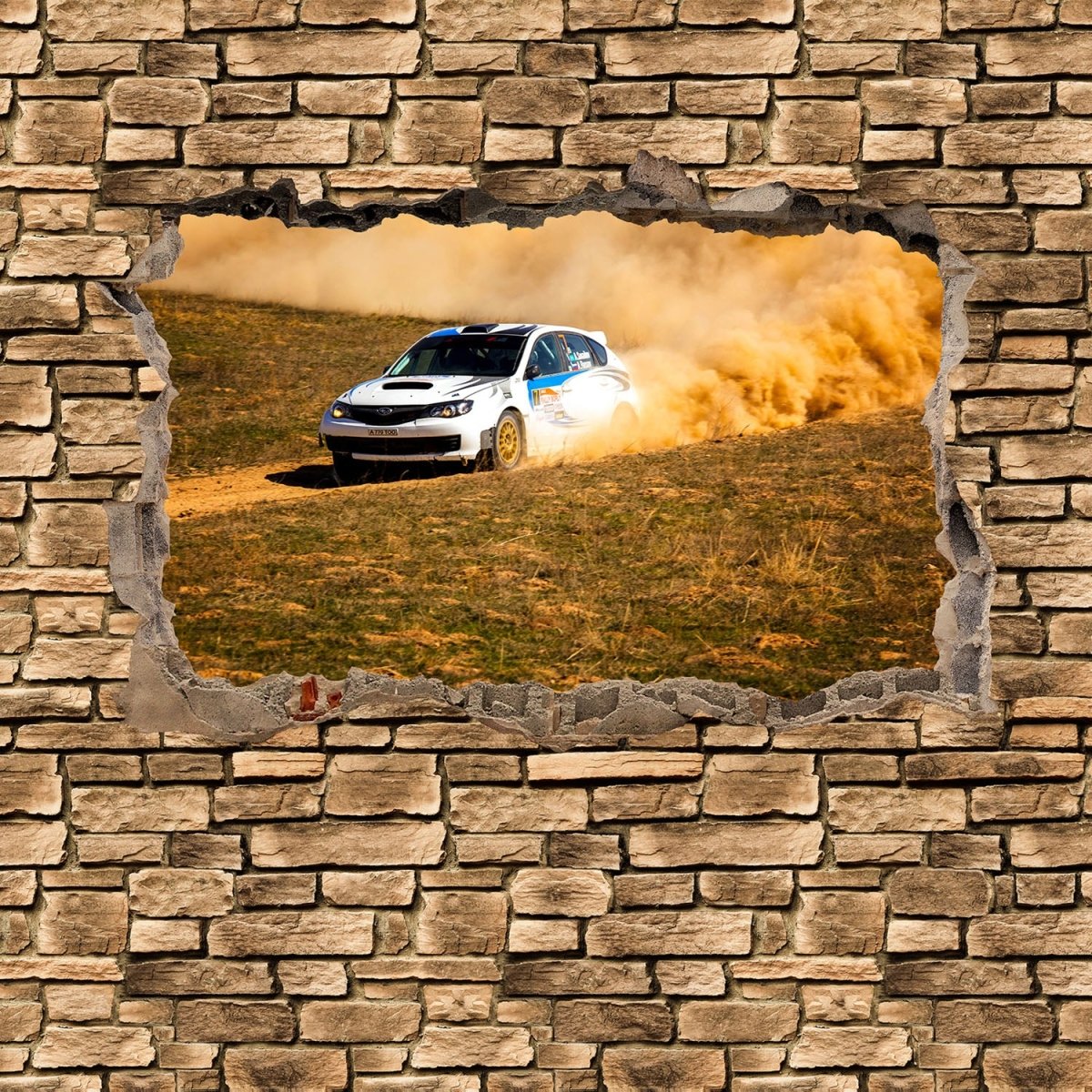 Beistelltisch 3D Rallye Auto - Steinmauer M0670 entdecken - Bild 2