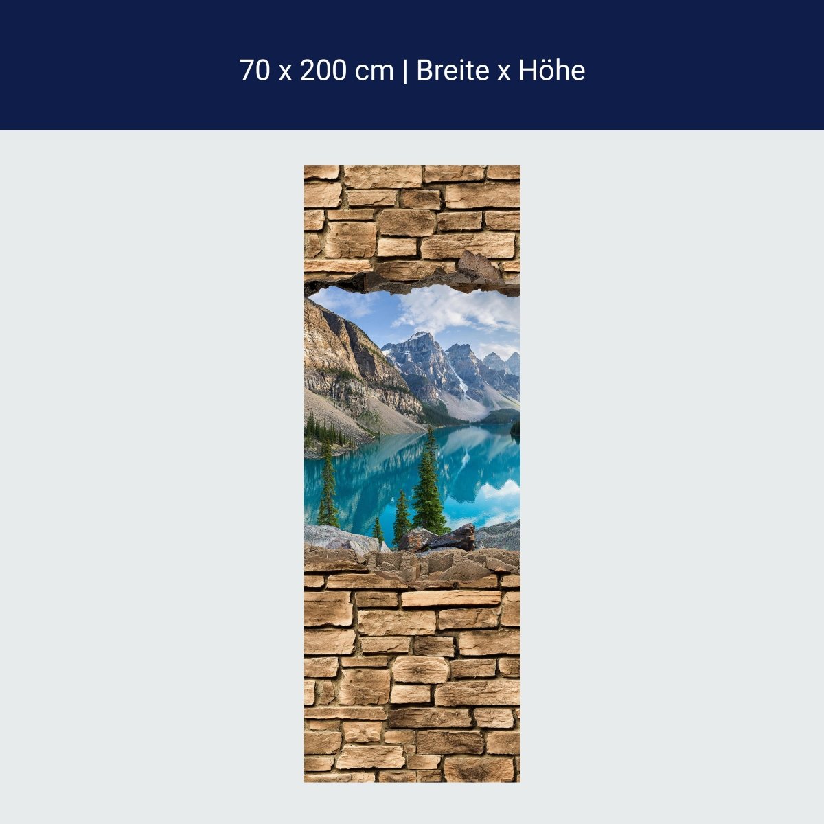 Duschwand 3D Moraine lake rocky mountain panorama - Steinmauer M0676 Duschwand 3D Moraine lake rocky mountain panorama - Steinmauer M0676
