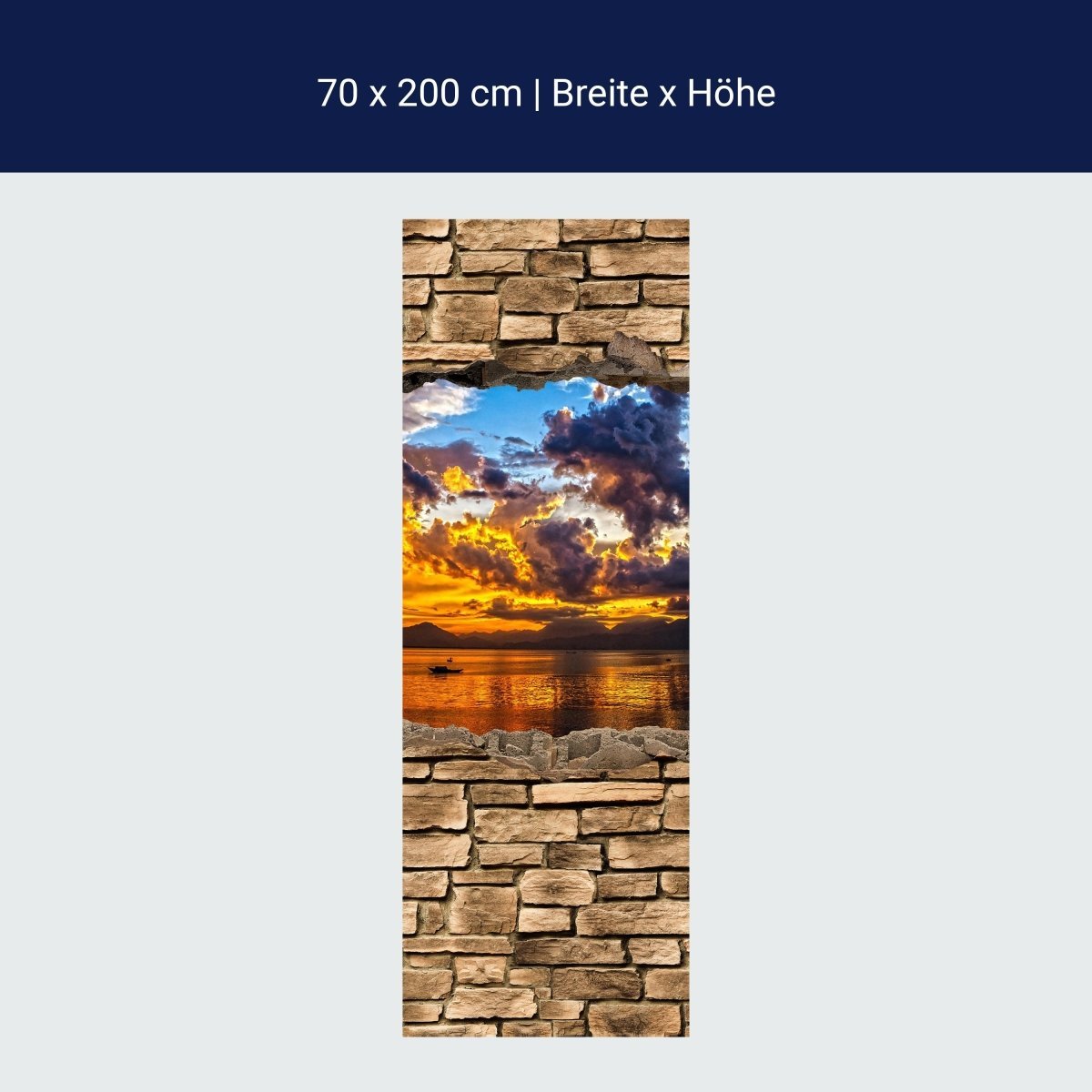Duschwand 3D Optik - Sonnenuntergang- Steinmauer M0678 Duschwand 3D Optik - Sonnenuntergang- Steinmauer M0678