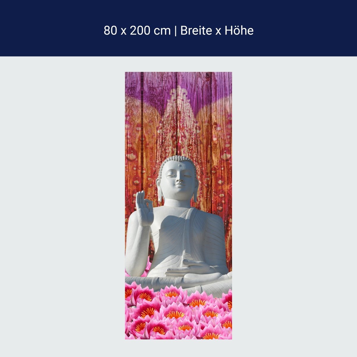Duschwand Weiß Sitzende Buddha-Statue M0688