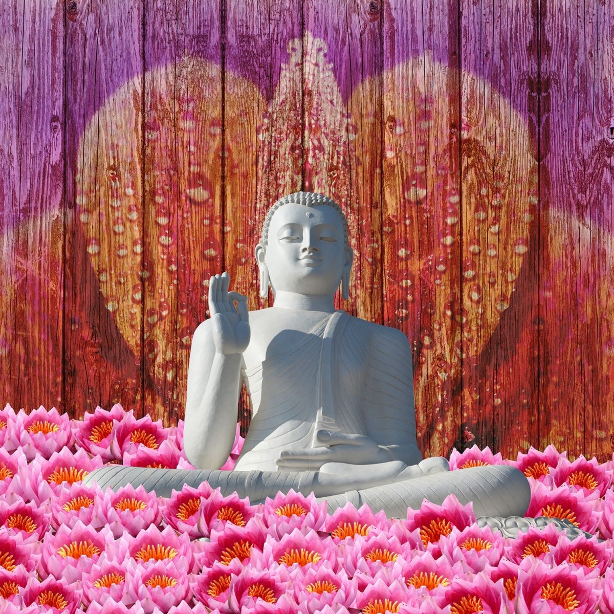 Beistelltisch Weiß Sitzende Buddha-Statue M0688 entdecken - Bild 2