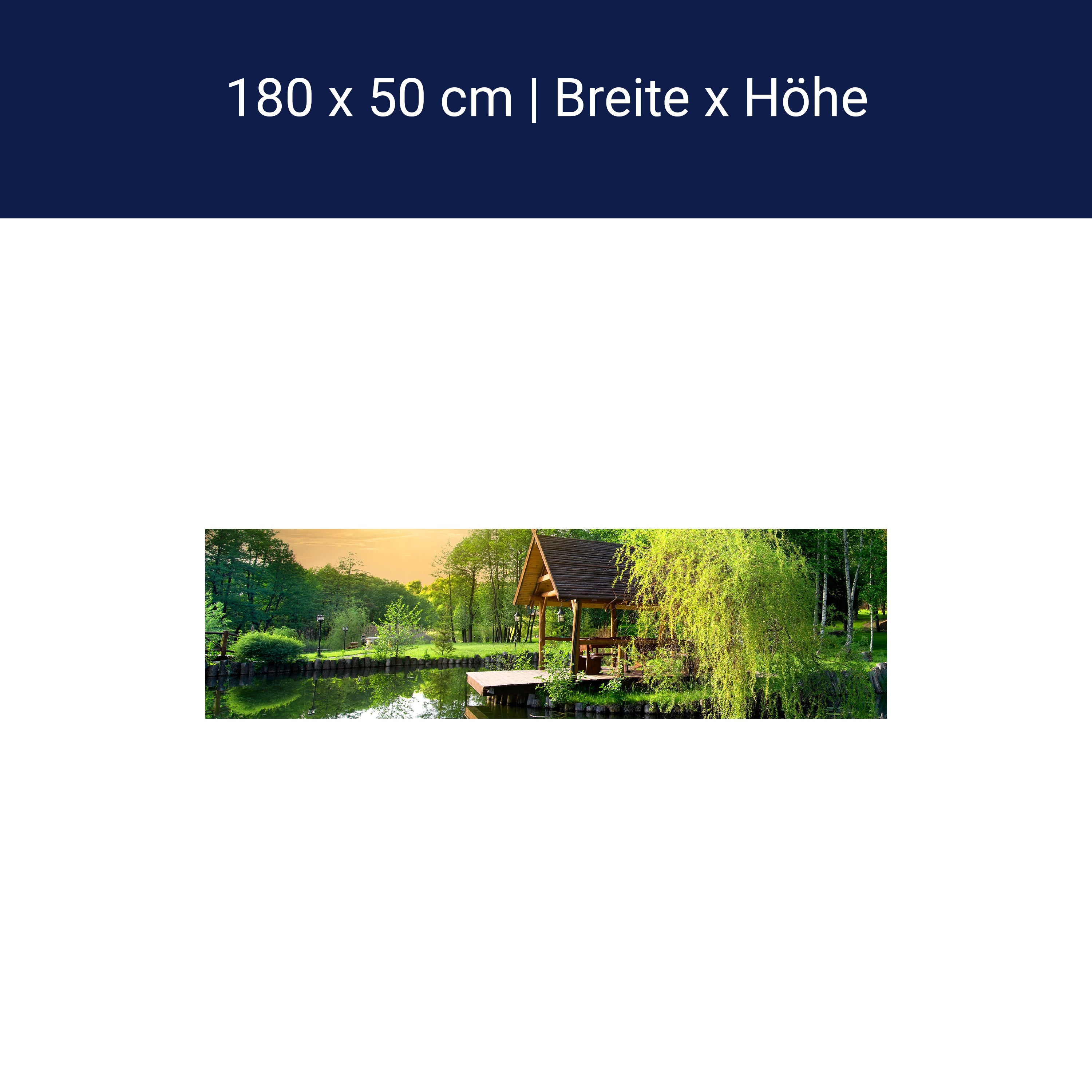 Küchenrückwand Gartenlaube an kleinem See M0694 Küchenrückwand Gartenlaube an kleinem See M0694