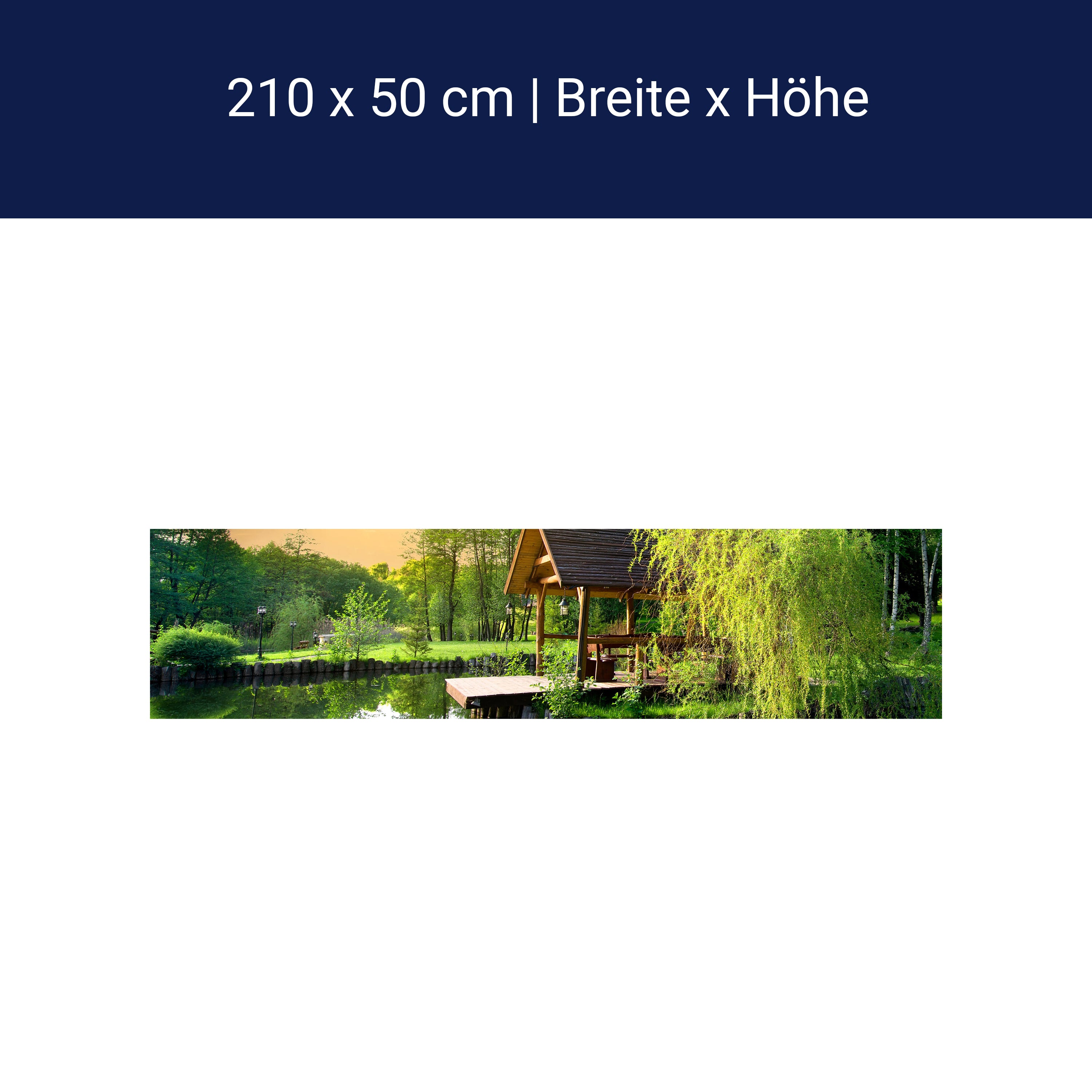 Küchenrückwand Gartenlaube an kleinem See M0694 Küchenrückwand Gartenlaube an kleinem See M0694