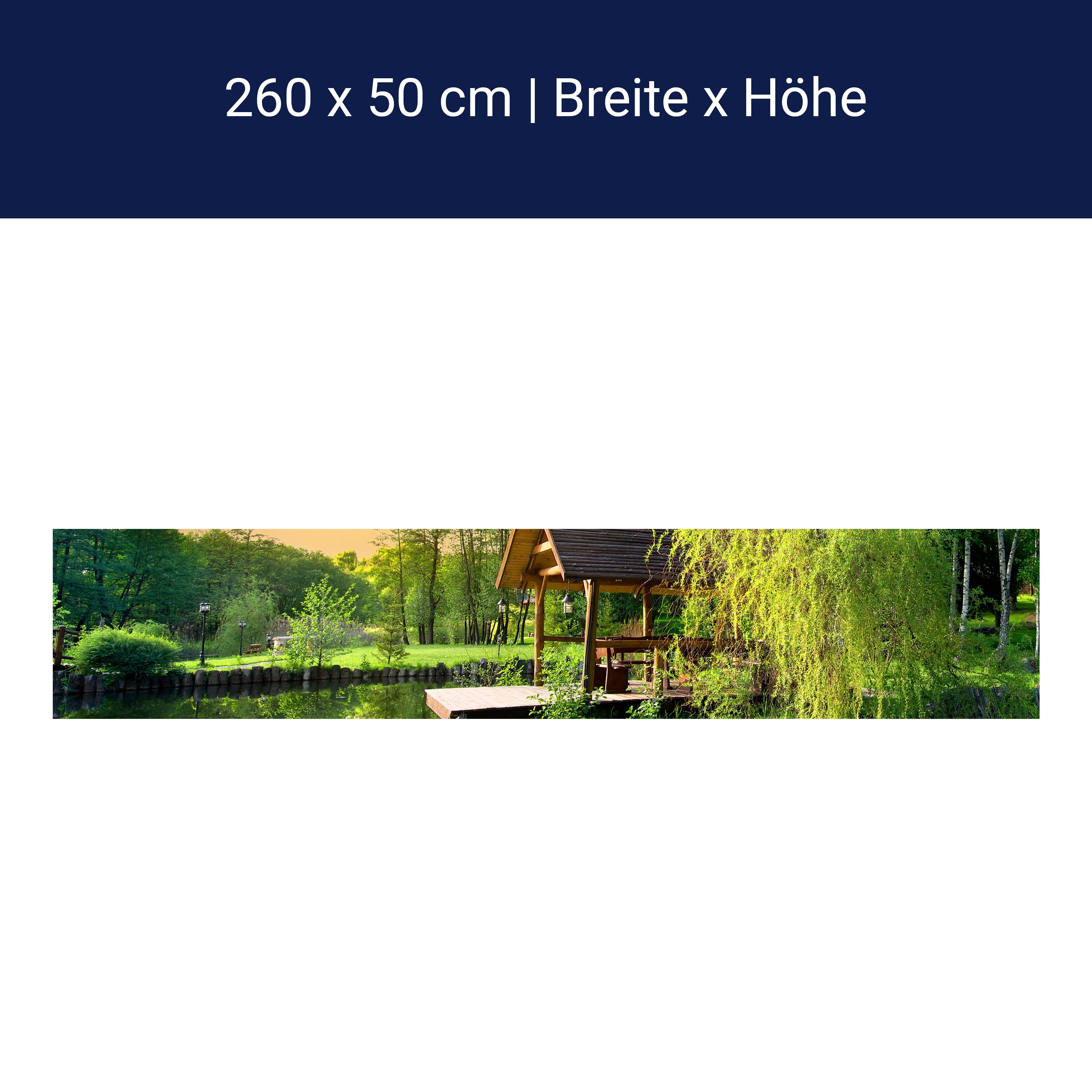 Küchenrückwand Gartenlaube an kleinem See M0694 Küchenrückwand Gartenlaube an kleinem See M0694