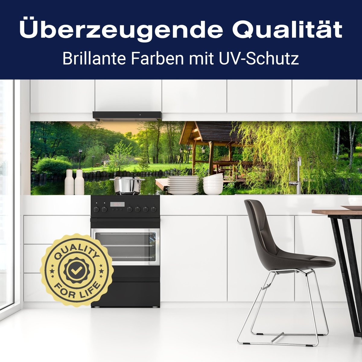 Küchenrückwand Gartenlaube an kleinem See M0694 entdecken - Bild 2 Küchenrückwand Gartenlaube an kleinem See M0694 entdecken - Bild 2