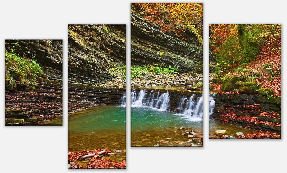 Leinwandbild Mehrteiler Kleiner Wasserfall in der Kaparten Berge M0695 Leinwandbild Mehrteiler Kleiner Wasserfall in der Kaparten Berge M0695