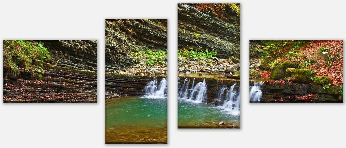 Leinwandbild Mehrteiler Kleiner Wasserfall in der Kaparten Berge M0695 Leinwandbild Mehrteiler Kleiner Wasserfall in der Kaparten Berge M0695