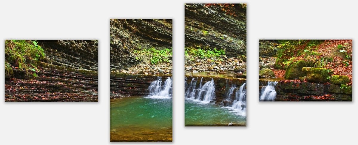 Leinwandbild Mehrteiler Kleiner Wasserfall in der Kaparten Berge M0695 Leinwandbild Mehrteiler Kleiner Wasserfall in der Kaparten Berge M0695