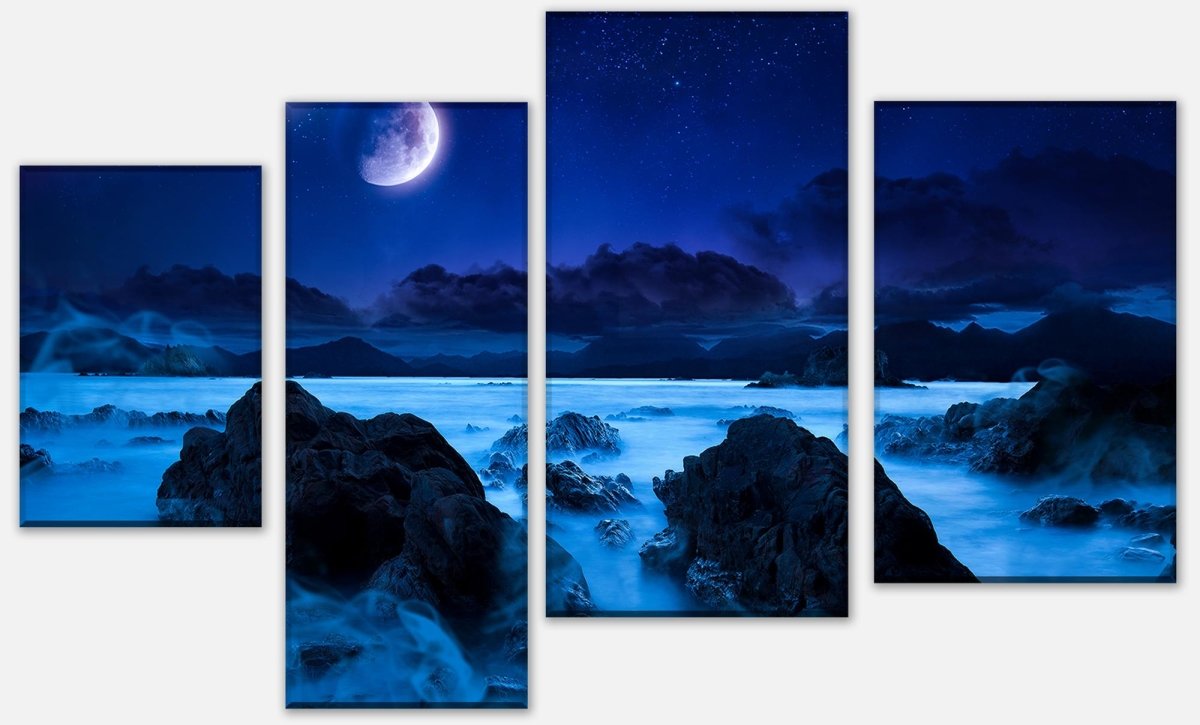 Leinwandbild Mehrteiler Landschaft der Küste in der Nacht M0696 Leinwandbild Mehrteiler Landschaft der Küste in der Nacht M0696