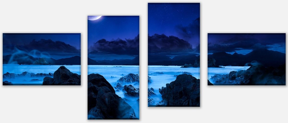 Leinwandbild Mehrteiler Landschaft der Küste in der Nacht M0696 Leinwandbild Mehrteiler Landschaft der Küste in der Nacht M0696
