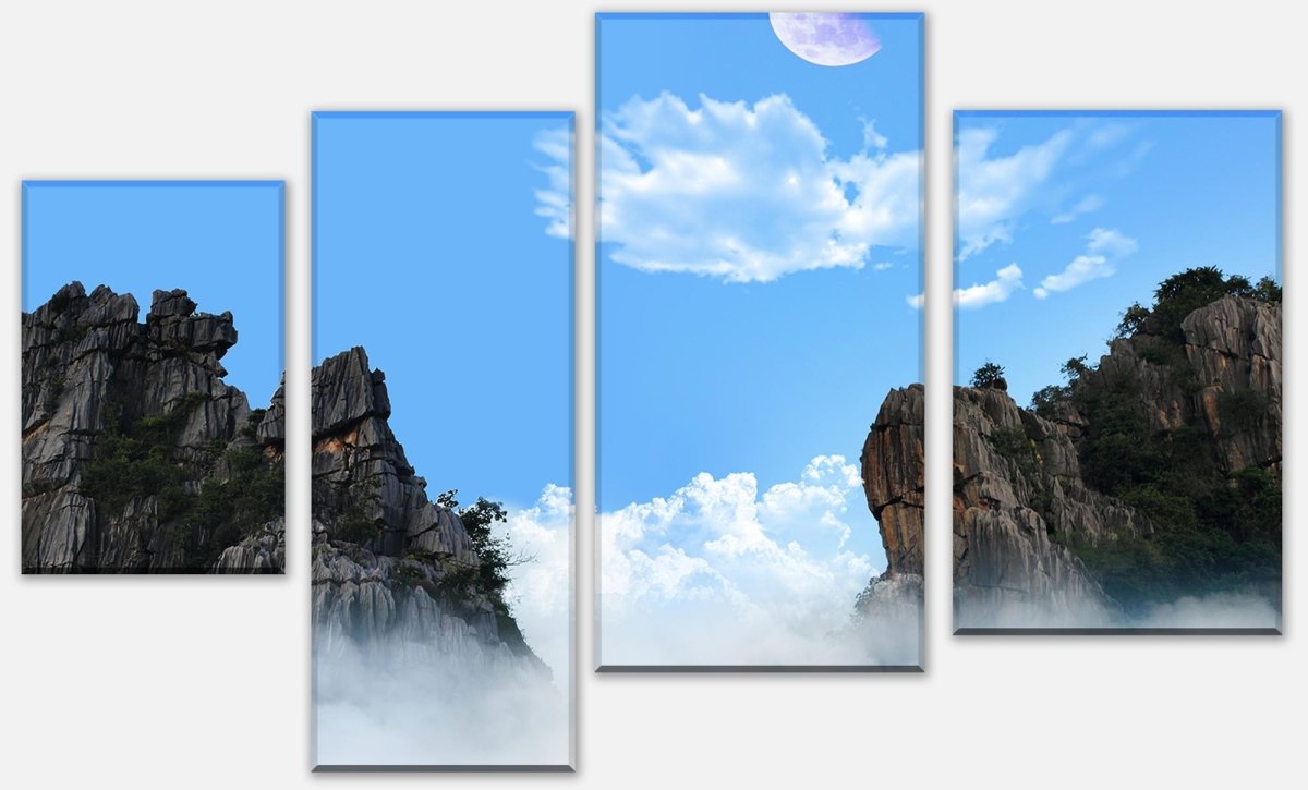 Leinwandbild Mehrteiler Bergspitzen über die Wolken M0699 Leinwandbild Mehrteiler Bergspitzen über die Wolken M0699