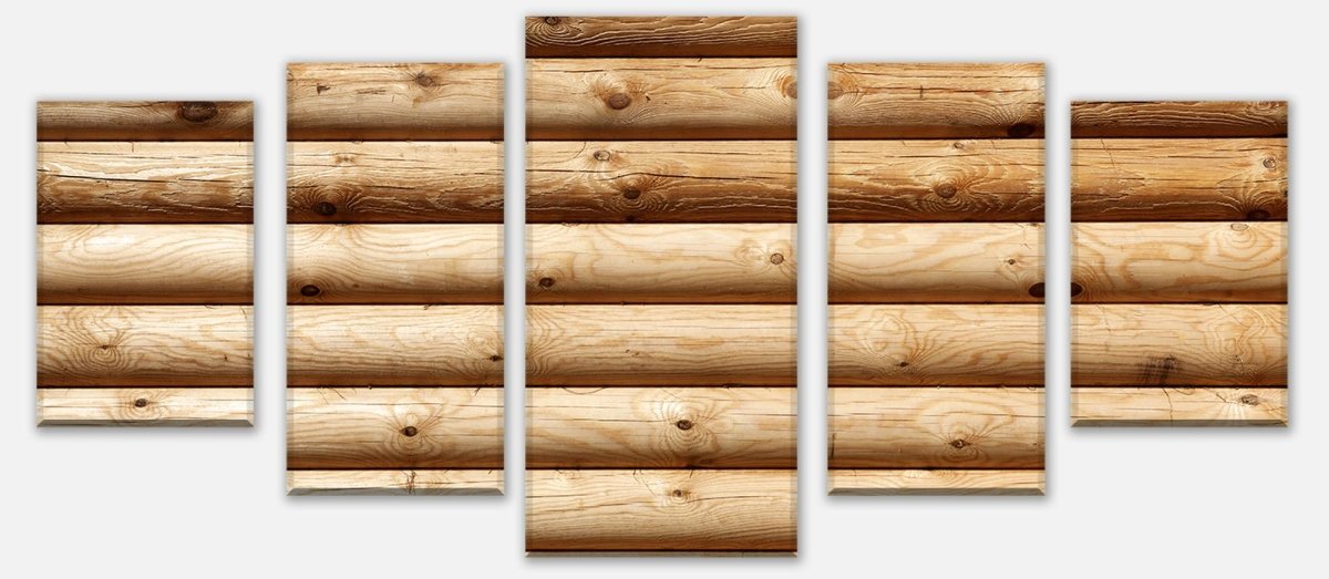Leinwandbild Mehrteiler Rustik Holzwand M0704 entdecken - Bild 1
