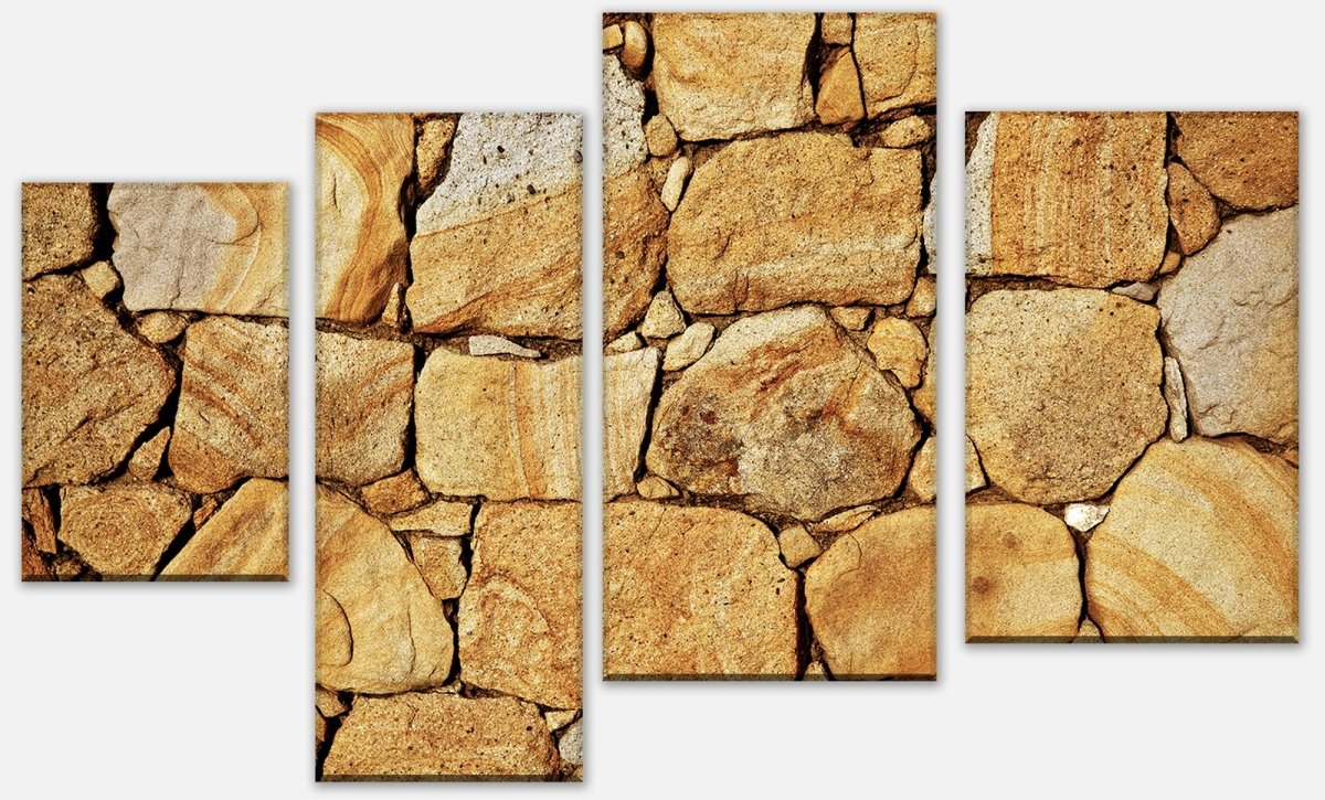 Leinwandbild Mehrteiler Steinmauer M0707 Leinwandbild Mehrteiler Steinmauer M0707