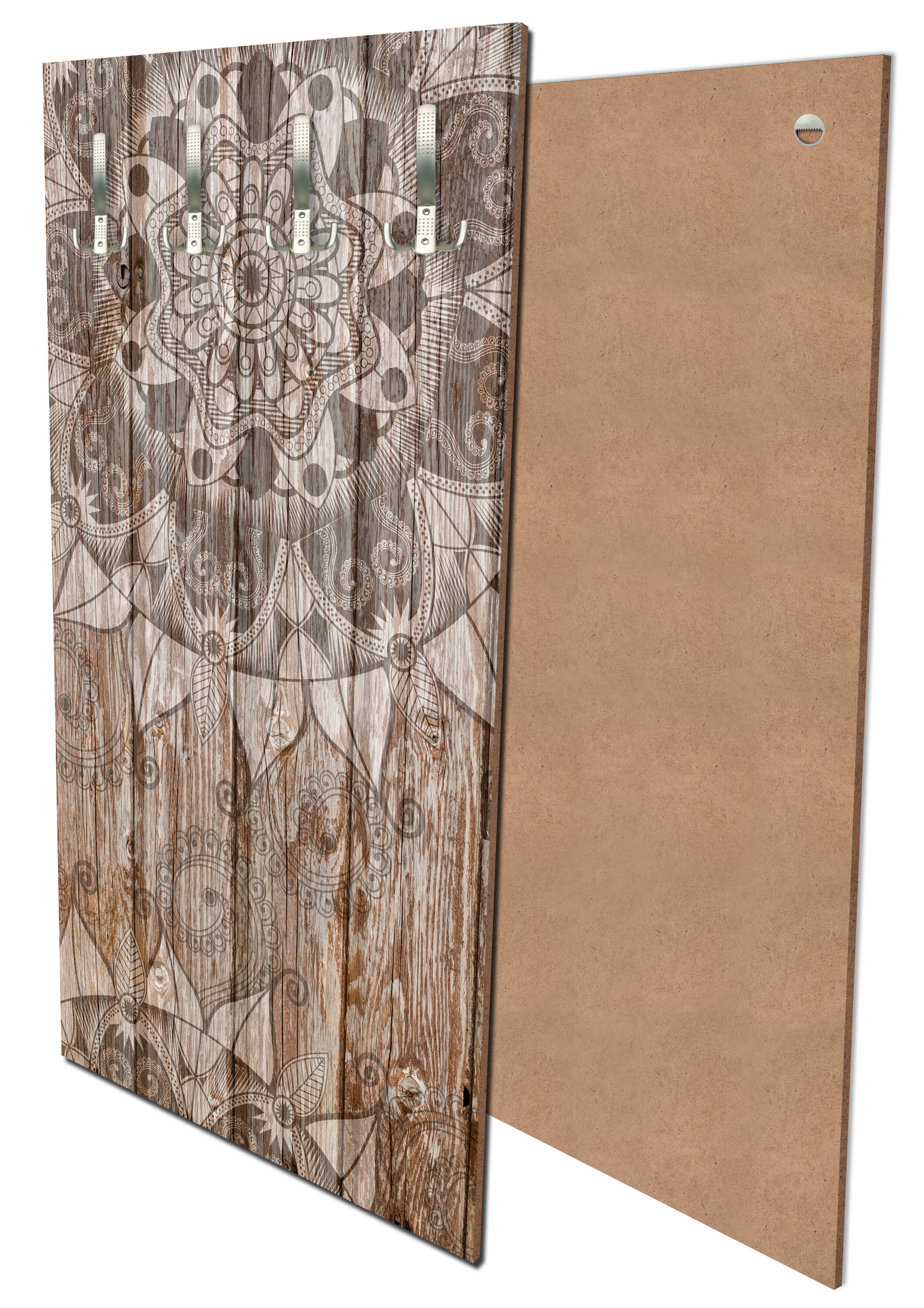 Garderobe Holzwand mit Mandalas M0722 entdecken - Bild 1