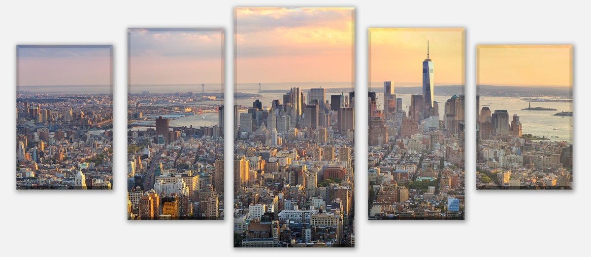 Stretched Canvas Print Discovering Sunset in Manhattan M0728