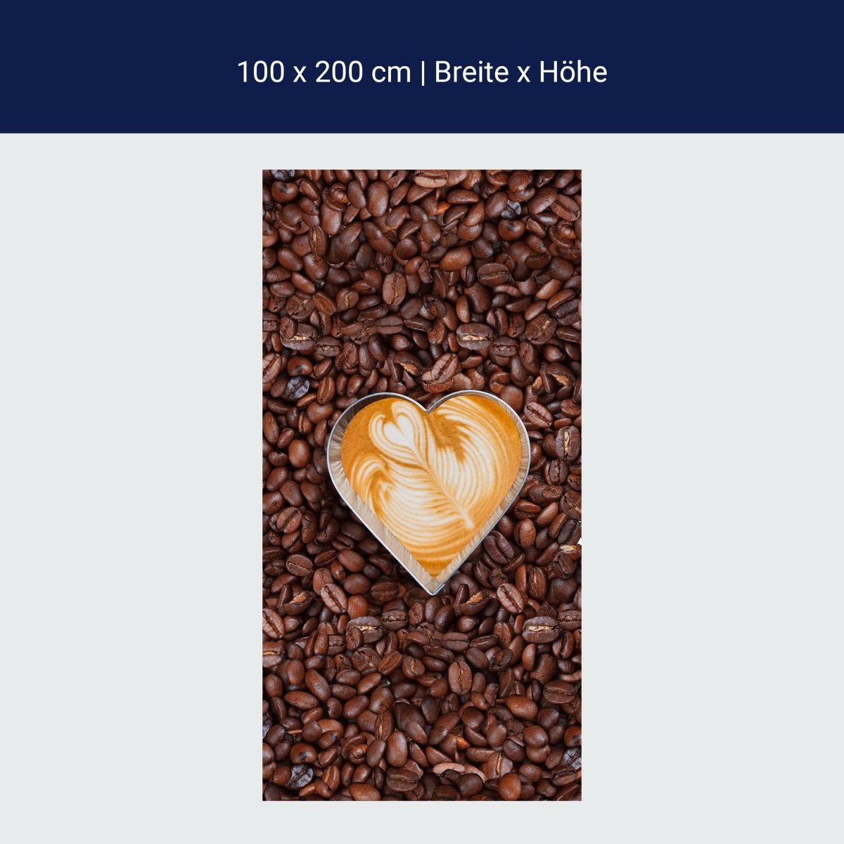 Duschwand Kaffeebohnen und Kaffeeherzen M0731 Duschwand Kaffeebohnen und Kaffeeherzen M0731