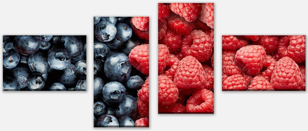 Leinwandbild Mehrteiler Heidelbeeren und Himbeeren M0732 Leinwandbild Mehrteiler Heidelbeeren und Himbeeren M0732