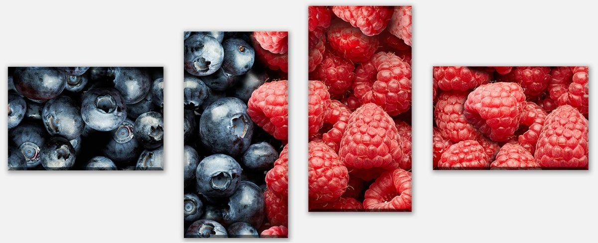 Leinwandbild Mehrteiler Heidelbeeren und Himbeeren M0732 Leinwandbild Mehrteiler Heidelbeeren und Himbeeren M0732