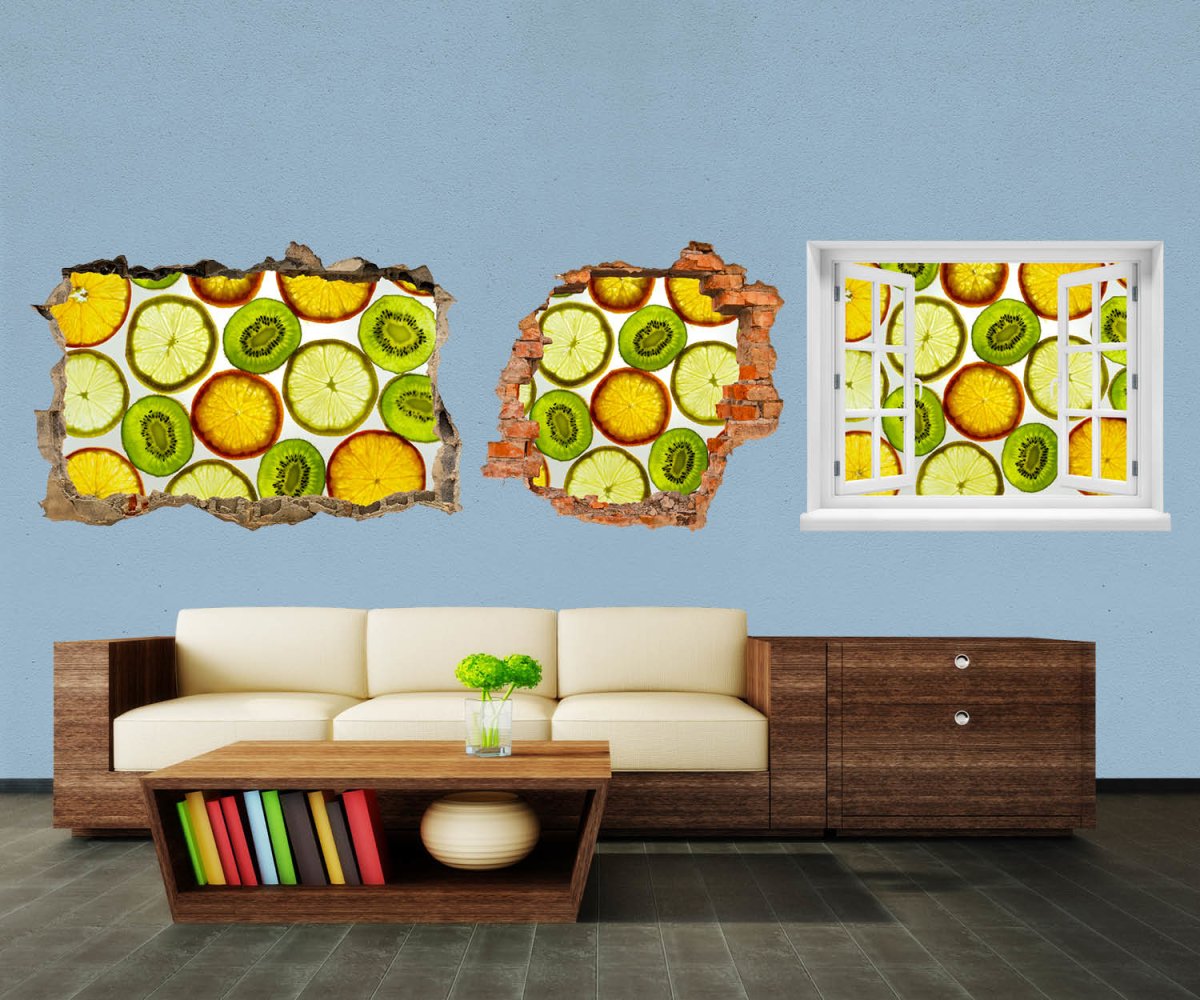 3D-Wandtattoo Früchte Hintergrund entdecken - Wandsticker M0733 - Bild 1