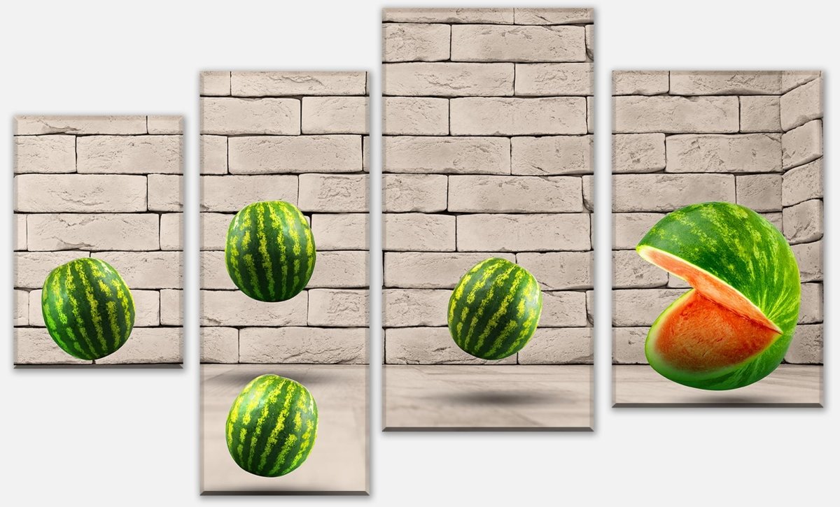 Leinwandbild Mehrteiler Pac - Melone M0739 Leinwandbild Mehrteiler Pac - Melone M0739