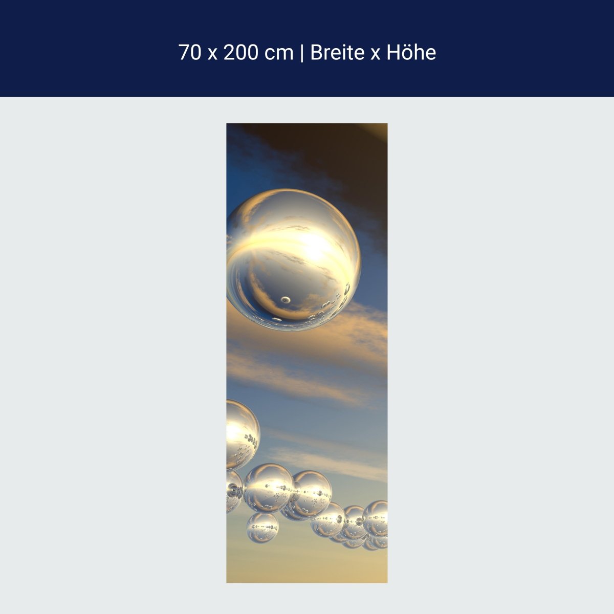 Duschwand Himmel mit futuristischen Sphären M0763