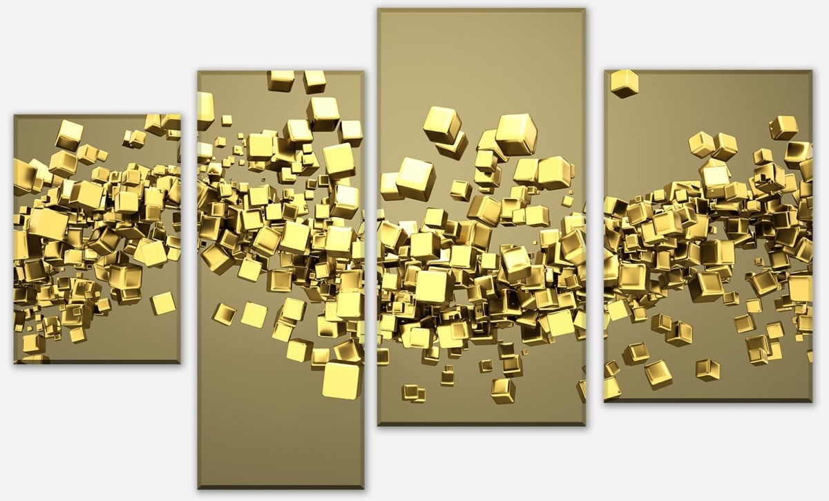 Leinwandbild Mehrteiler Golden Cubes Hintergrund M0765