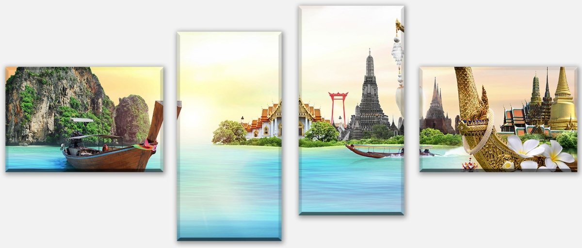 Leinwandbild Mehrteiler Tourist Thailand Zusammensetzung M0776 Leinwandbild Mehrteiler Tourist Thailand Zusammensetzung M0776