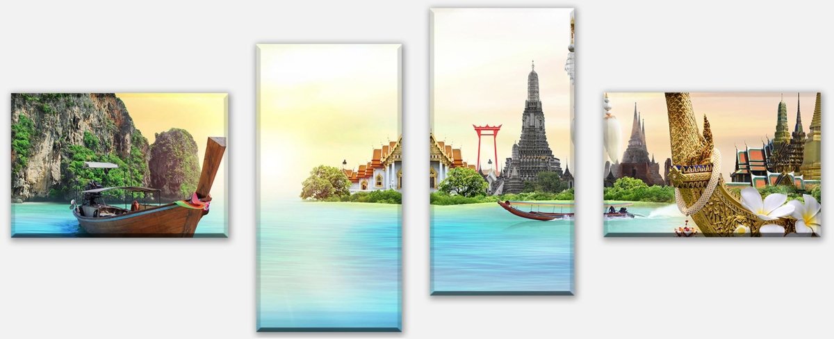 Leinwandbild Mehrteiler Tourist Thailand Zusammensetzung M0776 Leinwandbild Mehrteiler Tourist Thailand Zusammensetzung M0776
