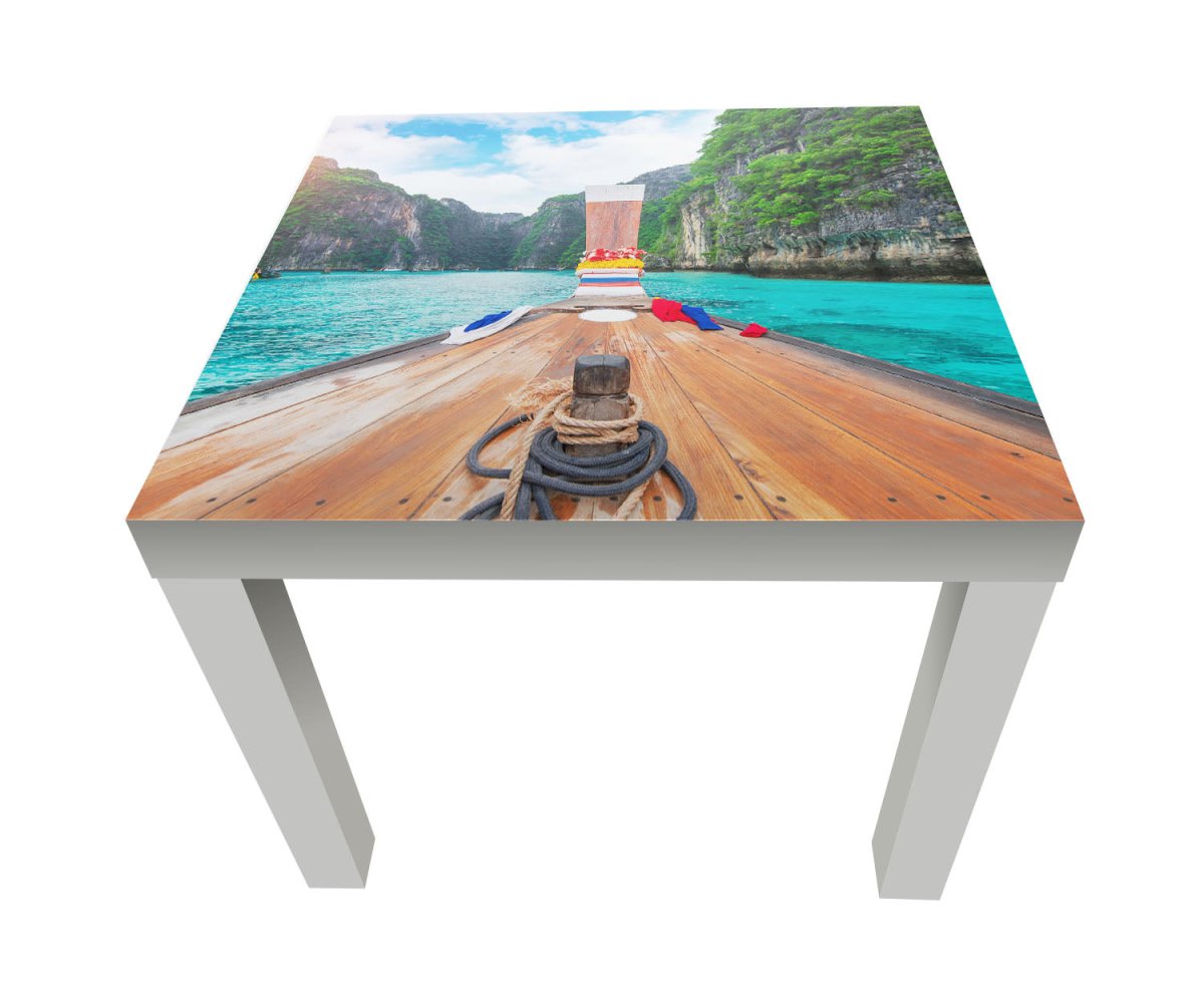 Beistelltisch Langes Boot und blaues Wasser in der Bucht von Maya M0799 entdecken - Bild 1 Beistelltisch Langes Boot und blaues Wasser in der Bucht von Maya M0799 entdecken - Bild 1