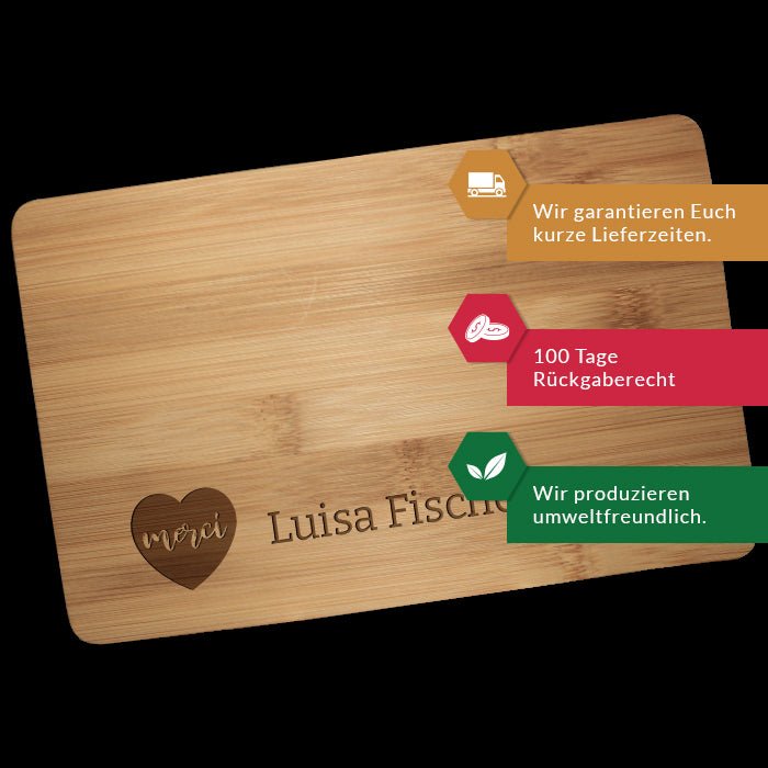 Frühstücksbrettchen Herz, Merci, Danke M0801 - Bild 3 Frühstücksbrettchen Herz, Merci, Danke M0801 - Bild 3