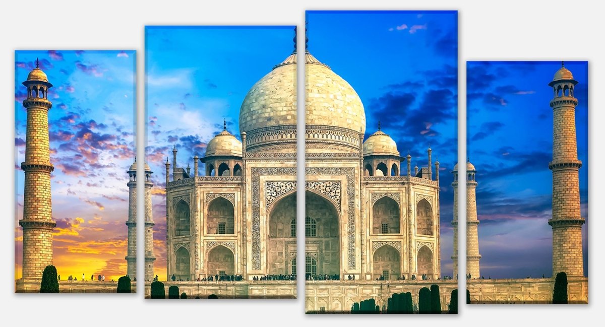 Leinwandbild Mehrteiler Taj Mahal Indien Sonnenuntergang M0803