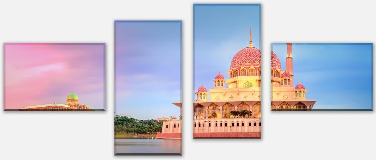 Leinwandbild Mehrteiler Sonnenuntergang über Putrajaya-Moschee M0819 Leinwandbild Mehrteiler Sonnenuntergang über Putrajaya-Moschee M0819