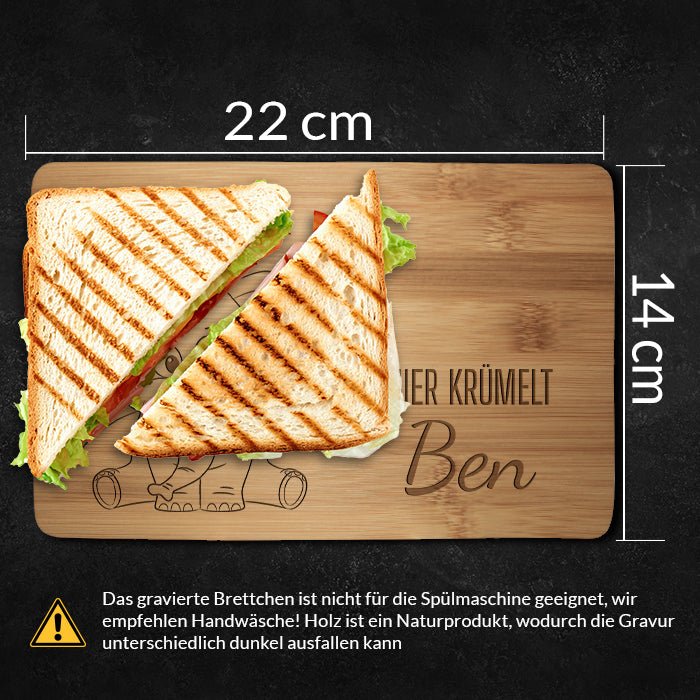 Frühstücksbrettchen Elefant, hier krümelt M0821 - Bild 4 Frühstücksbrettchen Elefant, hier krümelt M0821 - Bild 4